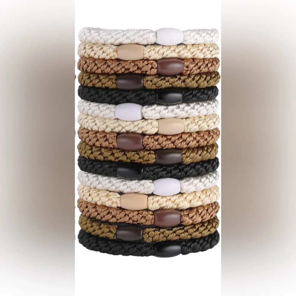 NEW 20 Hair Ties (Black/Brown/White/Beige/Coffee)
